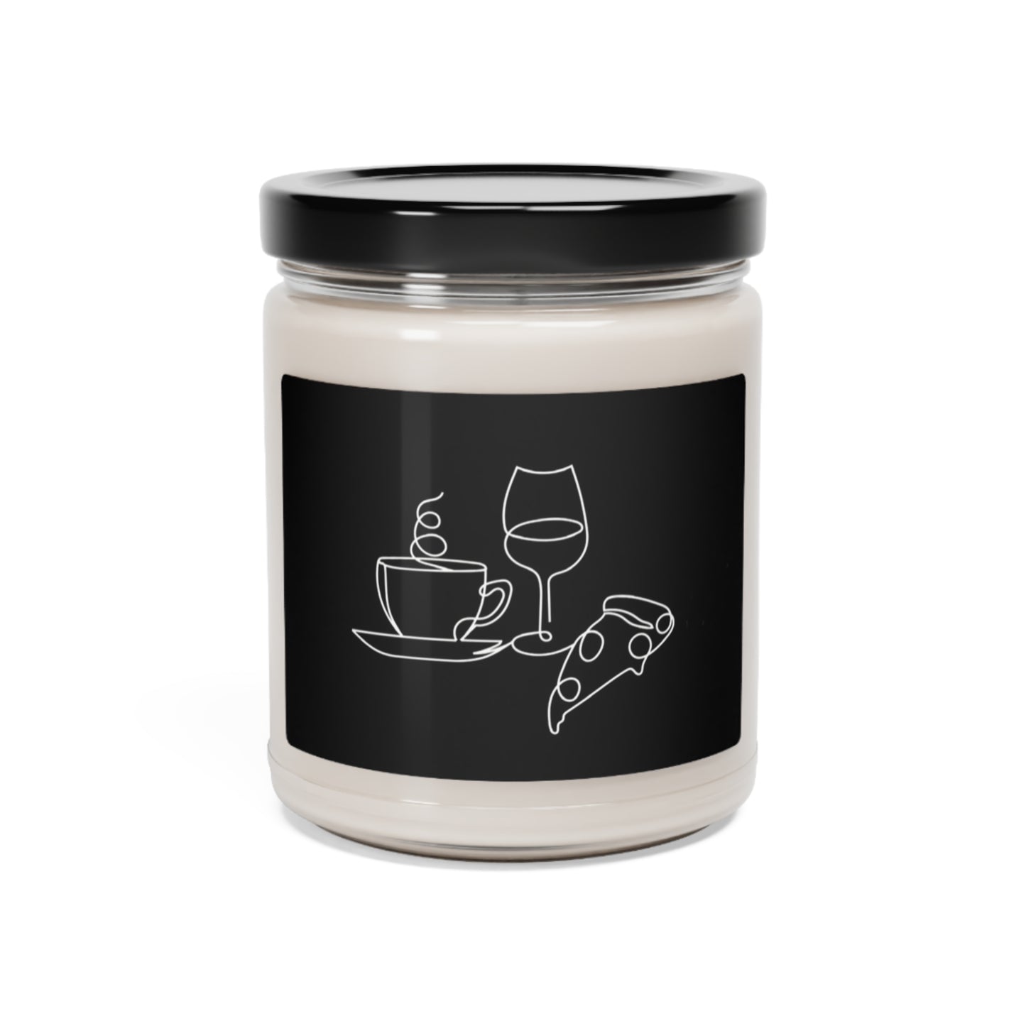 Coffee, Pizza, and Wine Logo - Scented Soy Candle, 9oz